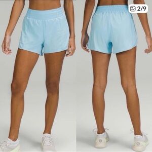lululemon Hotty Hot High-Rise Lined Short Blue Chill Size 6 Excellent condition